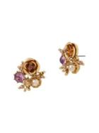 Miriam Haskell Flower Cluster Stud Earrings
