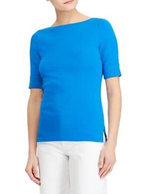 Lauren Ralph Lauren Elbow-sleeve Boatneck Tee