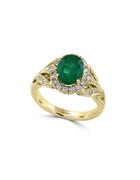 Effy Brasilica Diamond, Emerald And 14k Yellow Gold Ring