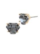 H Halston Goldtone Geometric Glass Stone Stud Earrings