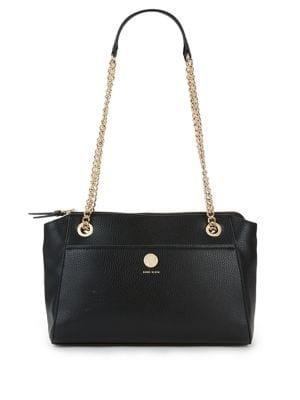 Anne Klein Metallic Logo Shoulder Bag