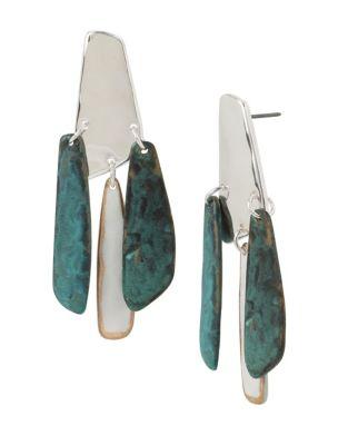 Robert Lee Morris Soho Fade Away Crystal Hammered Chandelier Earrings