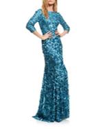 Theia Sequined Floor-length Gown