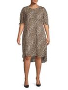 Vince Camuto Plus Exotic Animal Drawstring Tunic Dress