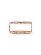 Michael Kors Custom Kors 14k Rose-goldplated & Crystal Ring Jacket