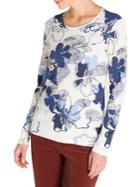 Olsen Rustic Luxury Floral Long-sleeve Cotton Tee