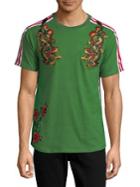 Reason Embroidered Floral And Dragon Cotton Tee