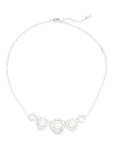 Nadri Faux Pearl And Pave Collar Necklace