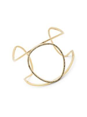 Sole Society Large Goldtone & Hematite Cuff Bracelet