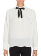 French Connection Chiffon Bow-tie Blouse