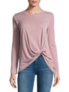 Design Lab Lord & Taylor Long Sleeve Knot Detailed Top