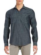 Dockers Premium Edition Chambray Fitted Cotton Casual Button-down Shirt