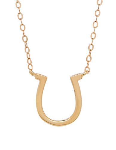 Lord & Taylor 14k Yellow-gold Horseshoe Pendant Necklace