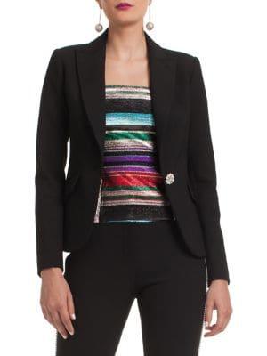 Trina Turk Cocktail Soiree Gala Crystal Button Blazer