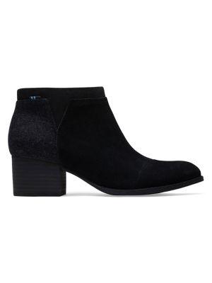 Toms Loren Block Heel Leather Booties