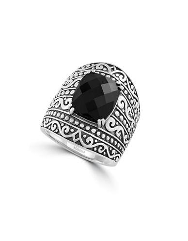 Effy Black Onyx And Sterling Silver Tribal Ring