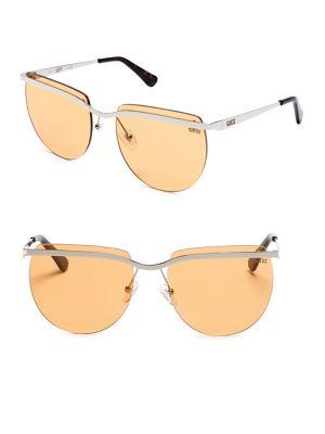 Guess 59mm Orange Lenses Brow Bar Sunglasses
