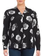Lord & Taylor Floral Crepe Blouse