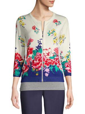 Context Floral Full-zip Sweater