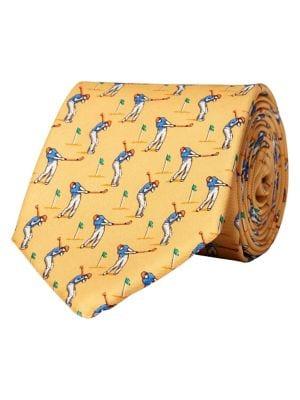 Lauren Ralph Lauren Golfer-print Silk Tie