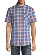 Buffalo David Bitton Checkered Short Sleeve Button Front Shirt