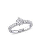 Sonatina 14k White Gold And Diamond Raised Engagement Ring With Marquise Design Gallery