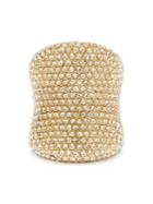 Vince Camuto Goldtone And Crystal Pave Tapered Ring