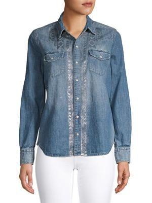 Lucky Brand Cotton Western Chambray Shirt