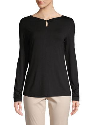 Lord & Taylor Petite Long-sleeve V-neck Top