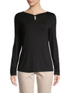 Lord & Taylor Petite Long-sleeve V-neck Top