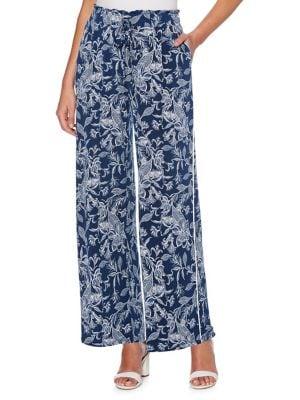 Rafaella Petite Printed Tie-waist Pants