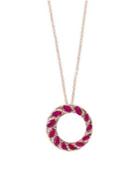 Effy Amore 14k Rose Gold, Diamond And Natural Ruby Pendant Necklace