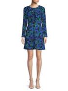 Imnyc Isaac Mizrahi Ruffle-neck Floral Fit-&-flare Dress