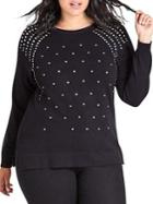 City Chic Plus Power Studded Sweater