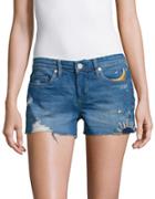 Blank Nyc Embroidered Denim Cut-off Shorts