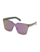 Emilio Pucci Logo Etched Mirrored Frameless Sunglasses