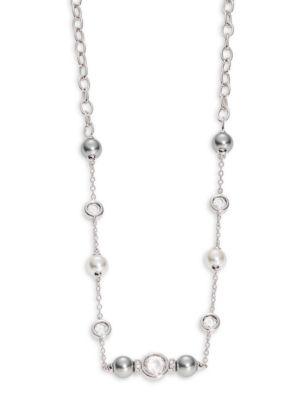 Nadri Faux Pearl And Crystal Choker Necklace