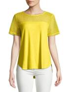 Imnyc Isaac Mizrahi Jersey & Lace Mix Tee