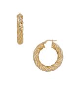 Lord & Taylor 14k Italian Gold Hoop Earrings- 1.25in