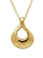 Lord & Taylor 14k Italian Gold Polished Twisted Tear Drop Pendant Necklace