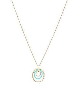 Lucky Brand Turkish Riviera Goldtone Circle Ring Pendant Necklace