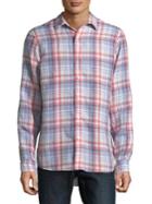 Michael Kors Plaid Classic-fit Linen Button-down Shirt