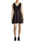 Design Lab Lord & Taylor Plaid Sleeveless Fit-and-flare Dress