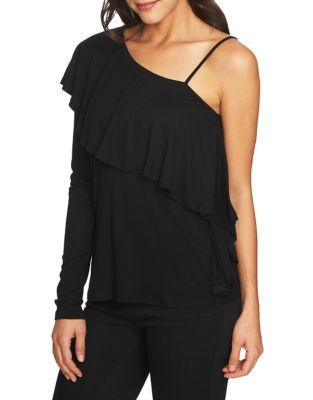 1.state Ruffle One Shoulder Knit Top