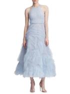Marchesa Notte Cutout Tulle Fit-and-flare Dress