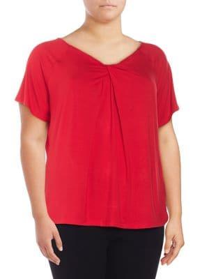 Lord & Taylor Plus Twist-neck Top