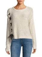 Rd Style Lace-up Pointelle Sweater