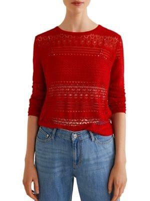 Mango Dasilva Openwork Jersey Sweater