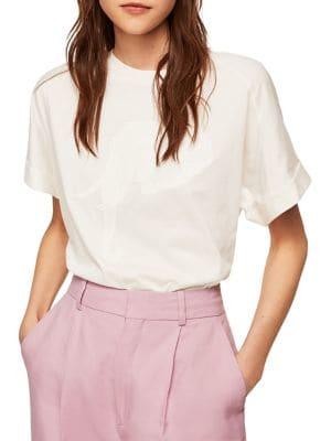 Mango Indiana Embroidered Panel Tee