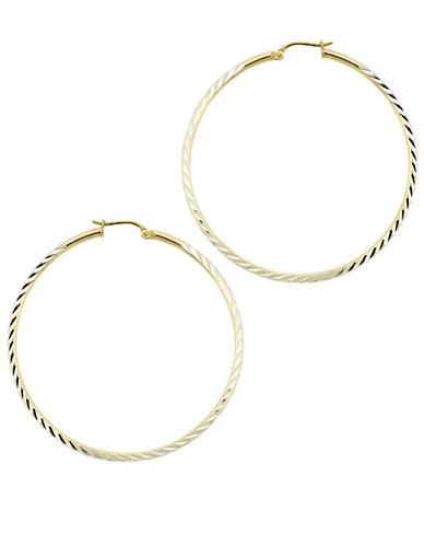 Lord & Taylor Textured 18kt Gold Plated Sterling Silver Hoop Earrings